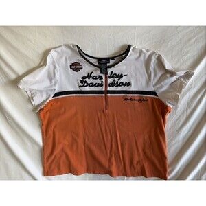 Vintage Harley Davidson T Shirt Size 2X Women Short Sleeve Biker USA Motorcycle